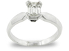 Emerald Cut Knife Diamond Solitaire Ring