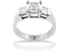 1.60 Carat Princess Three Stone Diamond Engagement Ring