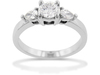 0.90 Carat Three Stone Pear Diamond Engagement Ring