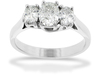 1.17 Carat Oval Three Stone Diamond Engagement Ring