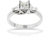0.84 Carat Princess Baguette Diamond Engagement Ring