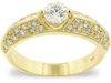1.00 Carat Round Pave Diamond Engagement Ring