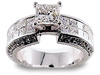 3.87 Carat Princess Invisible Pave Diamond Engagement Ring