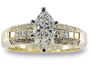 Marquise Princess Channel Pave Diamond Engagement Ring