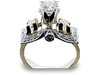 Round Bezel Pave Diamond Engagement Ring