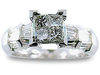 Princess Illusion Baguette Diamond Engagement Ring