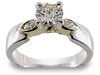 1.30 Carat Round Marquise Diamond Engagement Ring