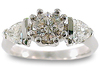 1.38 Carat Round Trillium Three Stone Diamond Engagement Ring