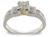 1.27 Carat Princess Channel Diamond Engagement Ring