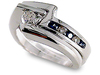 0.50 Carat Trillium Diamond Sapphire Engagement Ring