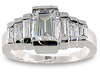 Baguette Emerald Cut Diamond Engagement Ring