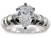 1.68 Carat Pear Baguette Diamond Engagement Ring