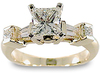1.50 Carat Baguette Princess Diamond Engagement Ring