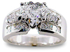 Heart Princess Channel Diamond Engagement Ring
