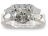 1.90 Carat Round Pear Diamond Engagement Ring