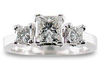 1.10 Carat Princess Three Stone Diamond Engagement Ring
