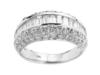 Pave Baguette Channel Diamond Anniversary Ring
