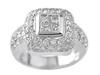 Princess Invisible Pave Diamond Anniversary Ring